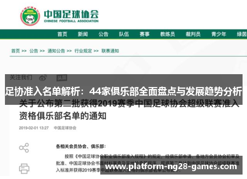 足协准入名单解析：44家俱乐部全面盘点与发展趋势分析